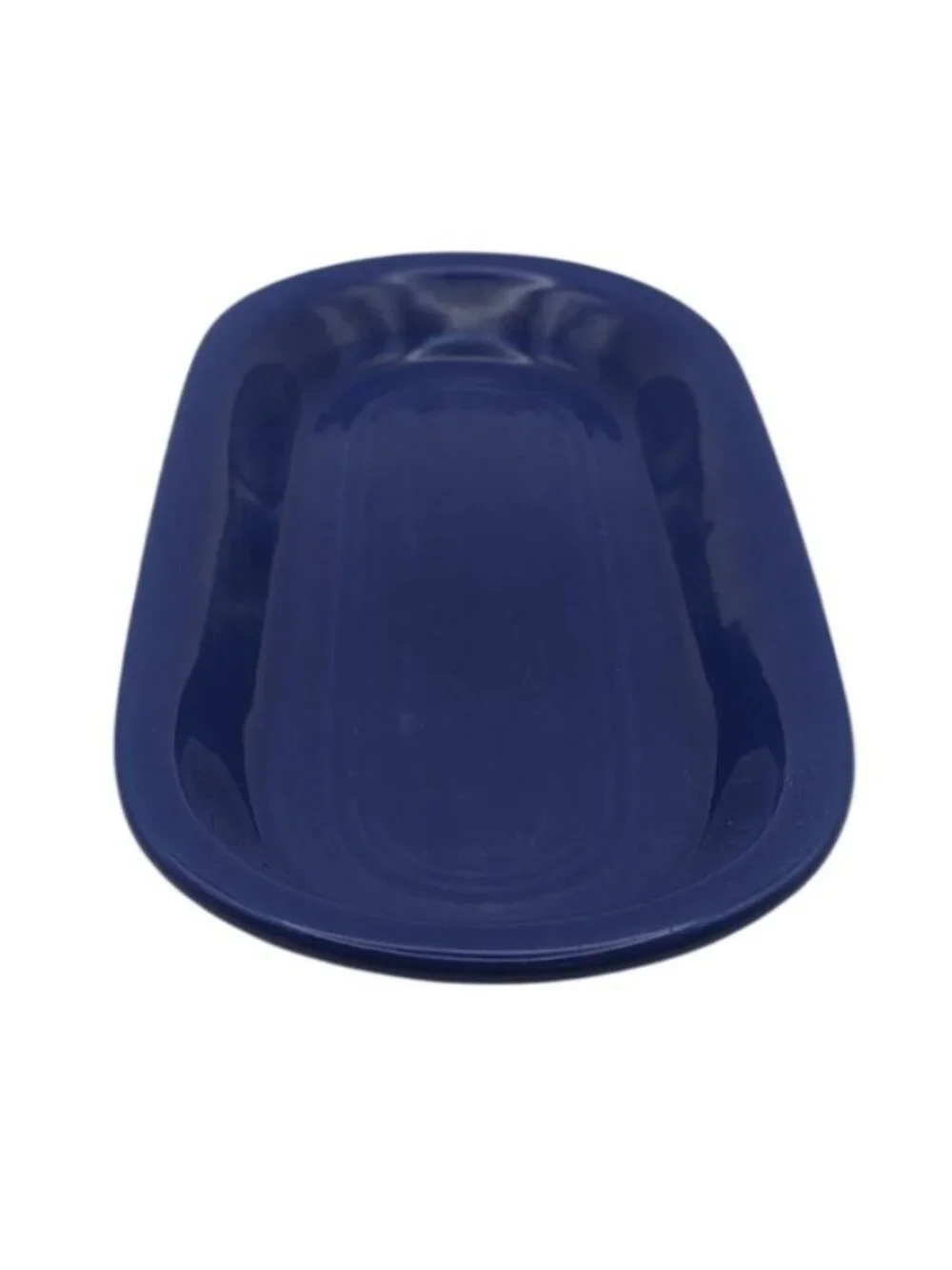 Homer Laughlin Fiestaware Cobalt Blue Ceramic Oval Bread Utility Tray Vintage